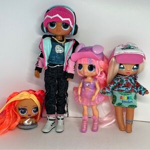 LOL SURPRISE OMG Cool Lev Skater Tweens Ali Na Na Na Krysta Splash Head Swap Lot